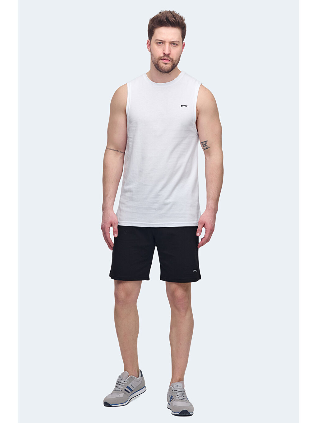 VIZON Erkek %100 Pamuk Kolsuz Tişört Beyaz-6