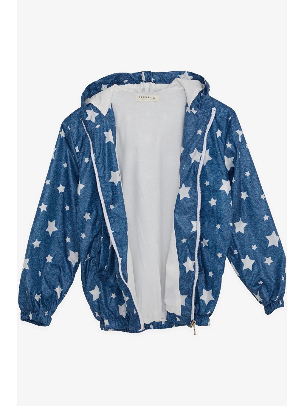 Erkek Çocuk Yağmurluk Yıldız Desenli Koyu Mavi (8-10 Yaş)-1