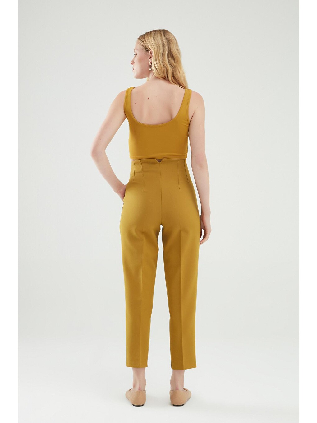 Yeşil Pens Detaylı Pantolon Olive-4
