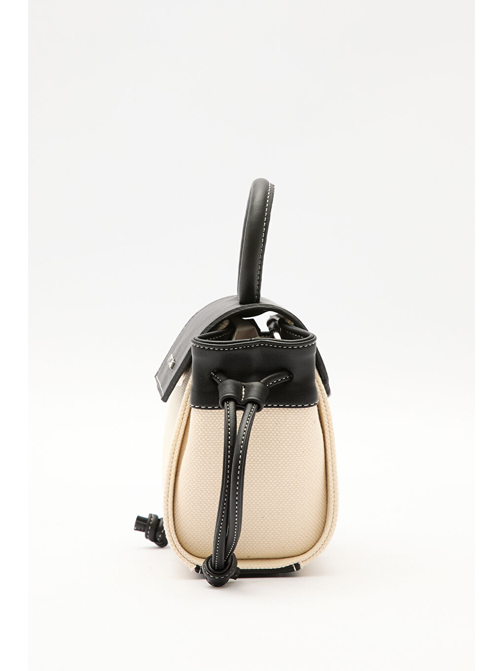 Kanvas Kapaklı Mini Çanta Bej-6