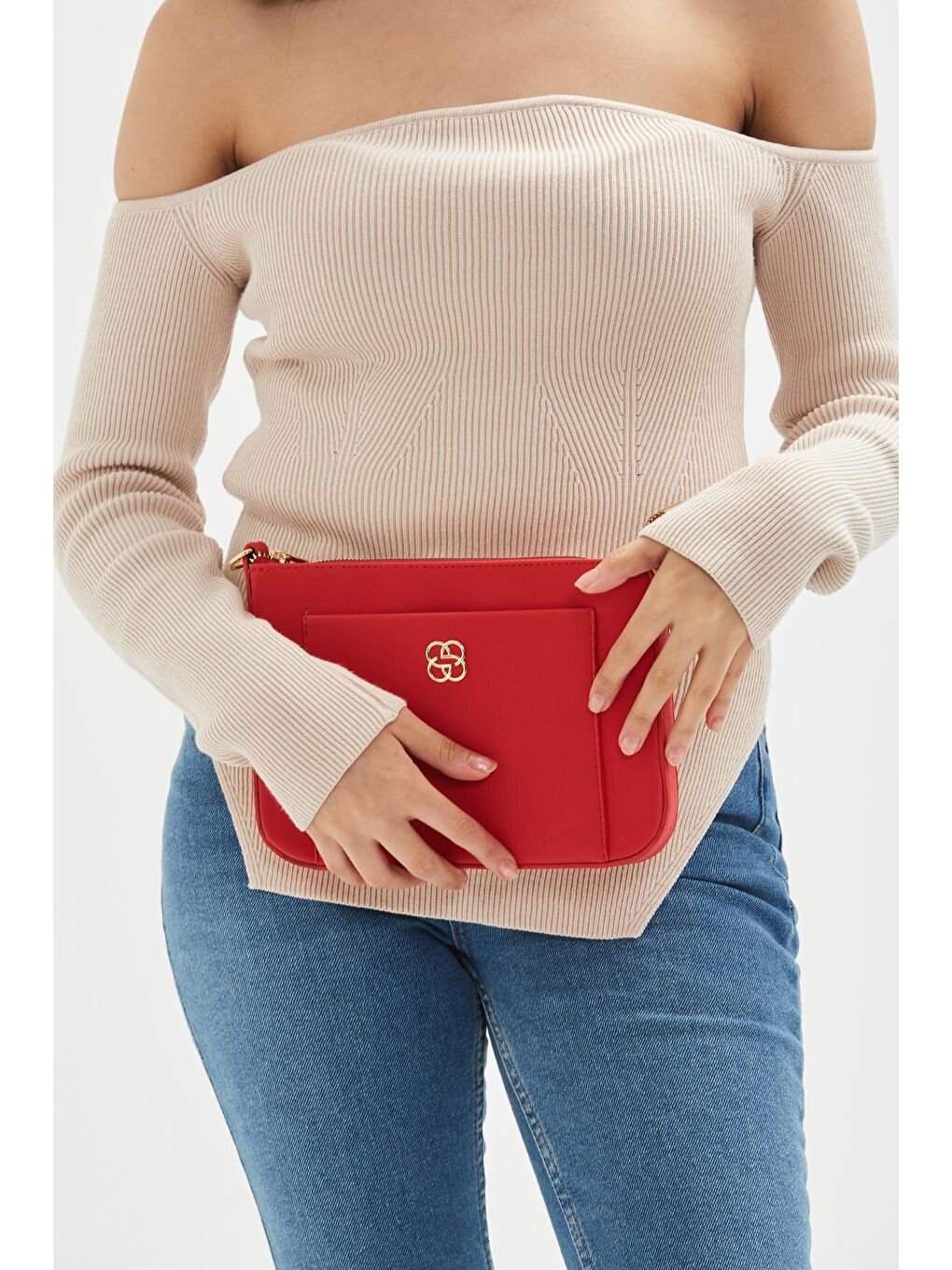 Clutch Rosa Kadın Çapraz Çanta Kırmızı-1