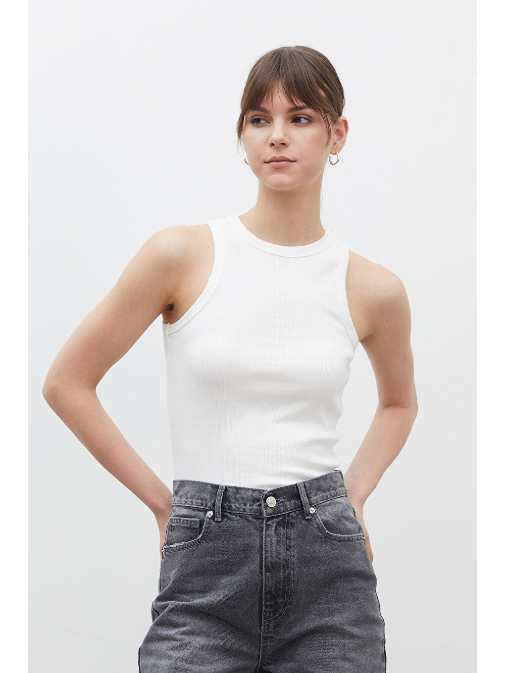 Ekru Fitilli Sıfır Kol Body