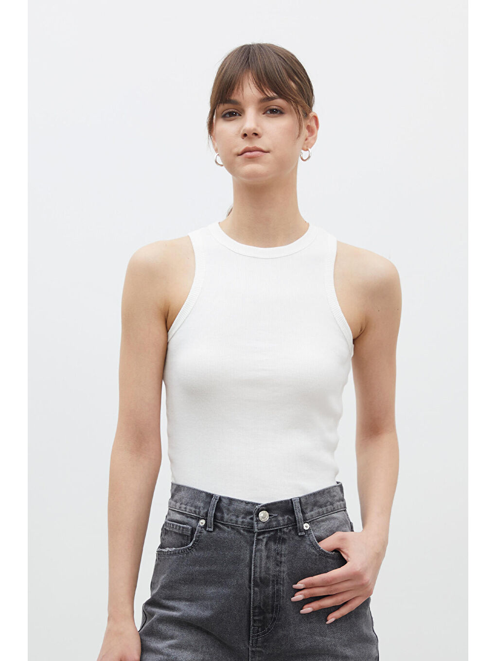 Ekru Fitilli Sıfır Kol Body-1