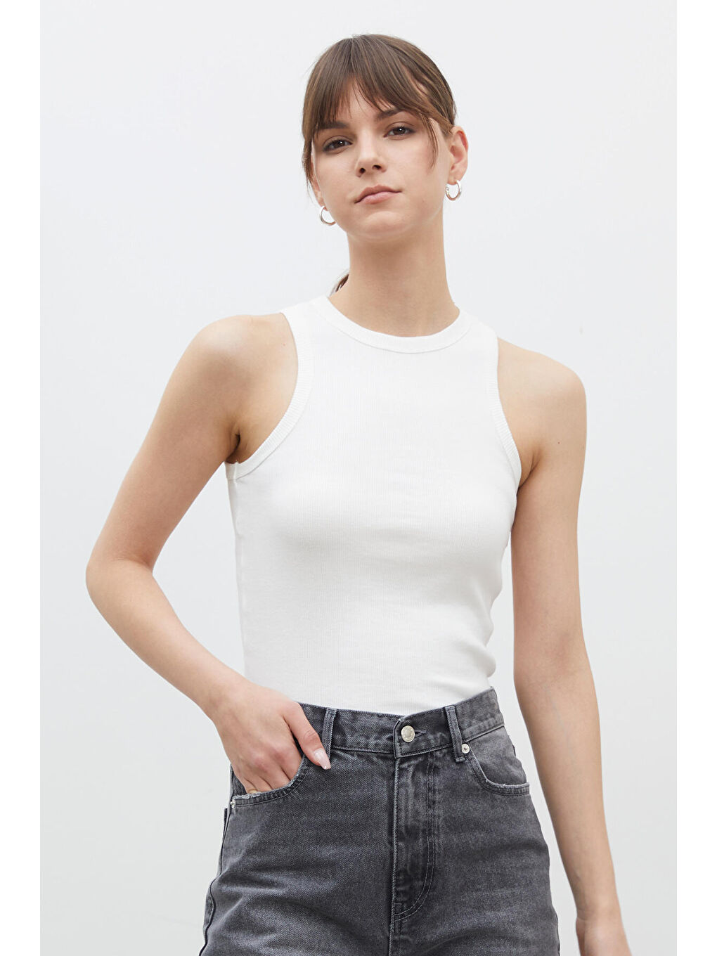 Ekru Fitilli Sıfır Kol Body-2