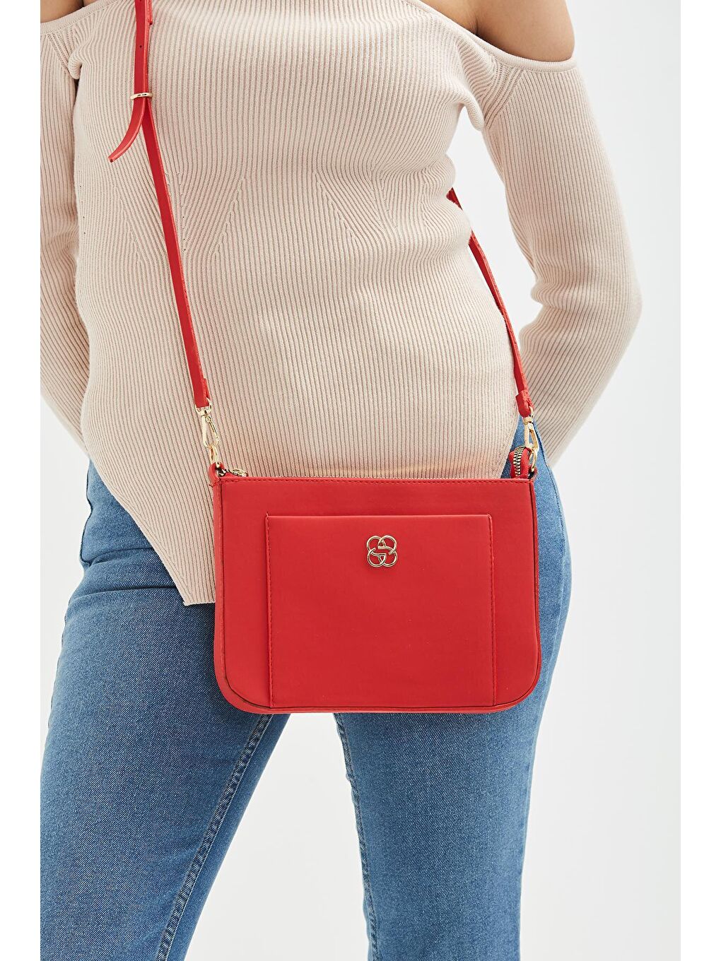 Clutch Rosa Kadın Çapraz Çanta Kırmızı-2