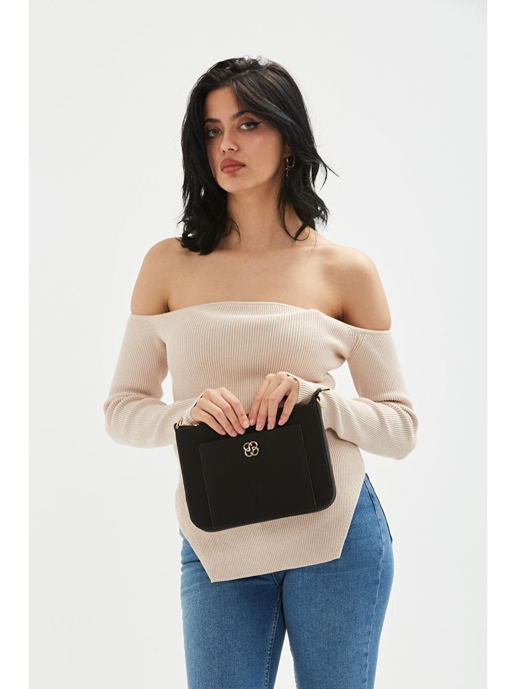 Clutch Rosa Kadın Çapraz Çanta Siyah-2