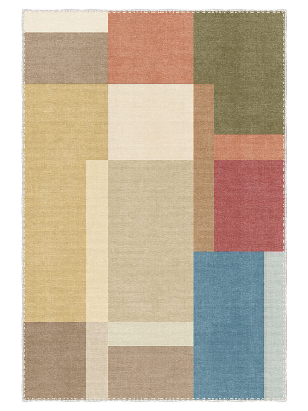 Bej Modern Dekoratif Yıkanabilir Kaymaz Taban Halı – İnce, Yumuşak Salon Halısı, Mutfak Halısı ve Yolluk