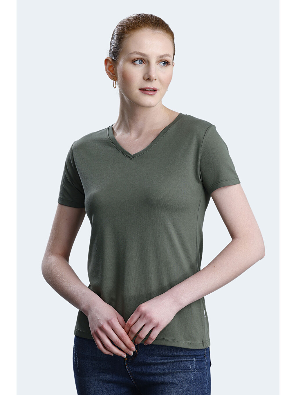 PERICAS Kadın Haki Tişört-2