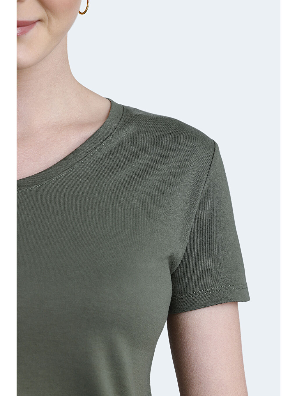 PERICAS Kadın Haki Tişört-4
