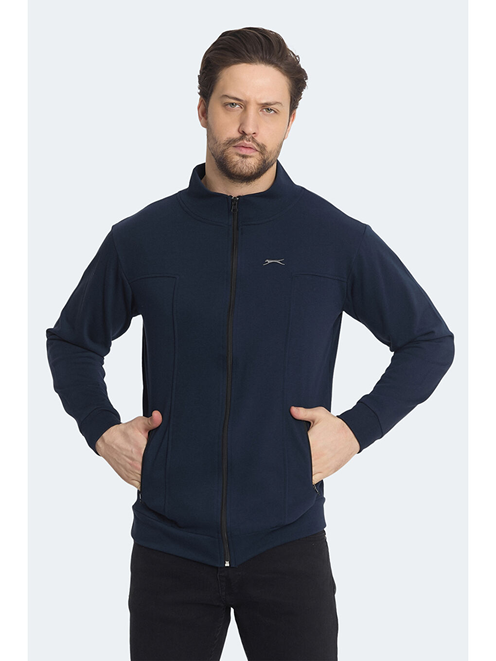 KAGISONA Erkek Fermuarlı Sweatshirt Lacivert-3