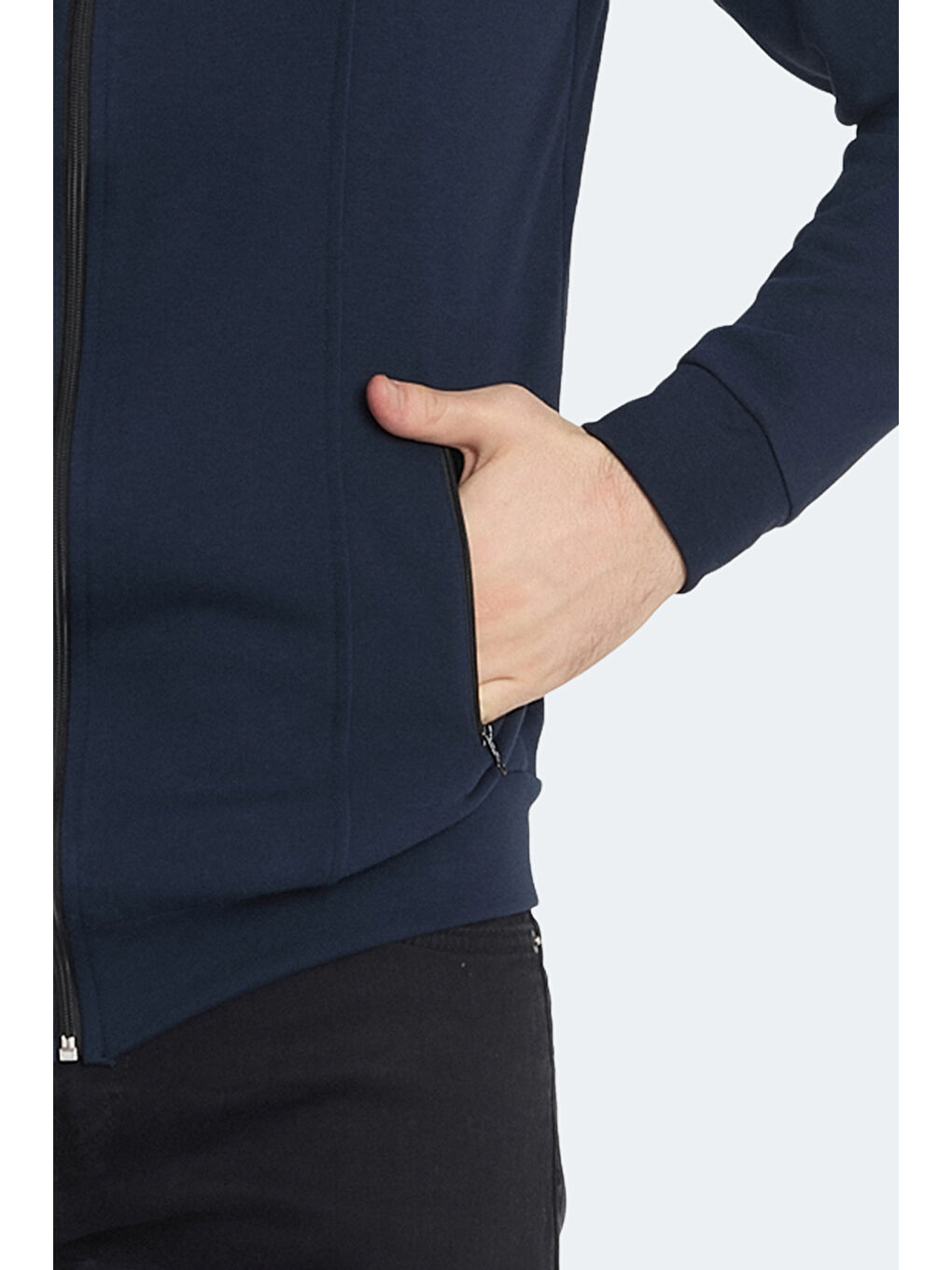 KAGISONA Erkek Fermuarlı Sweatshirt Lacivert-5