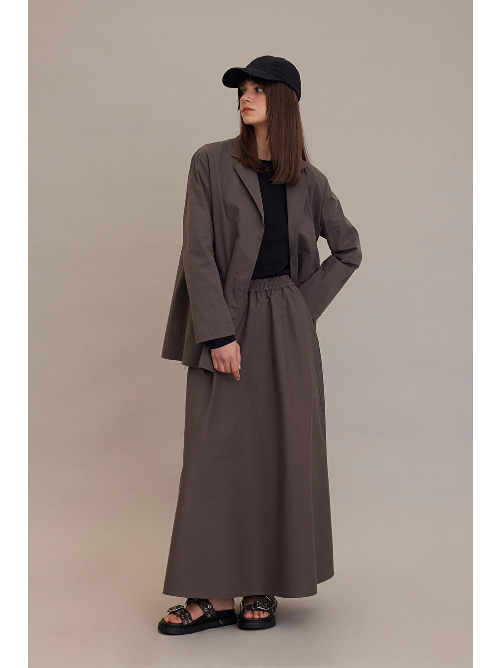 Bej Bol Kesim Kloş Etek Vizon