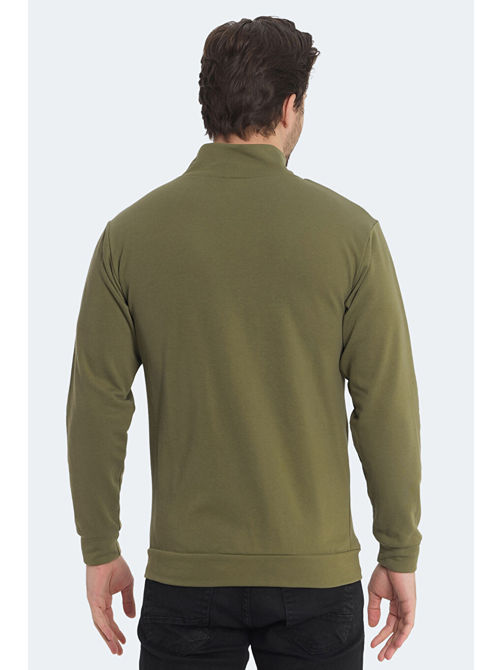 KAGISONA Erkek Fermuarlı Sweatshirt Haki-1