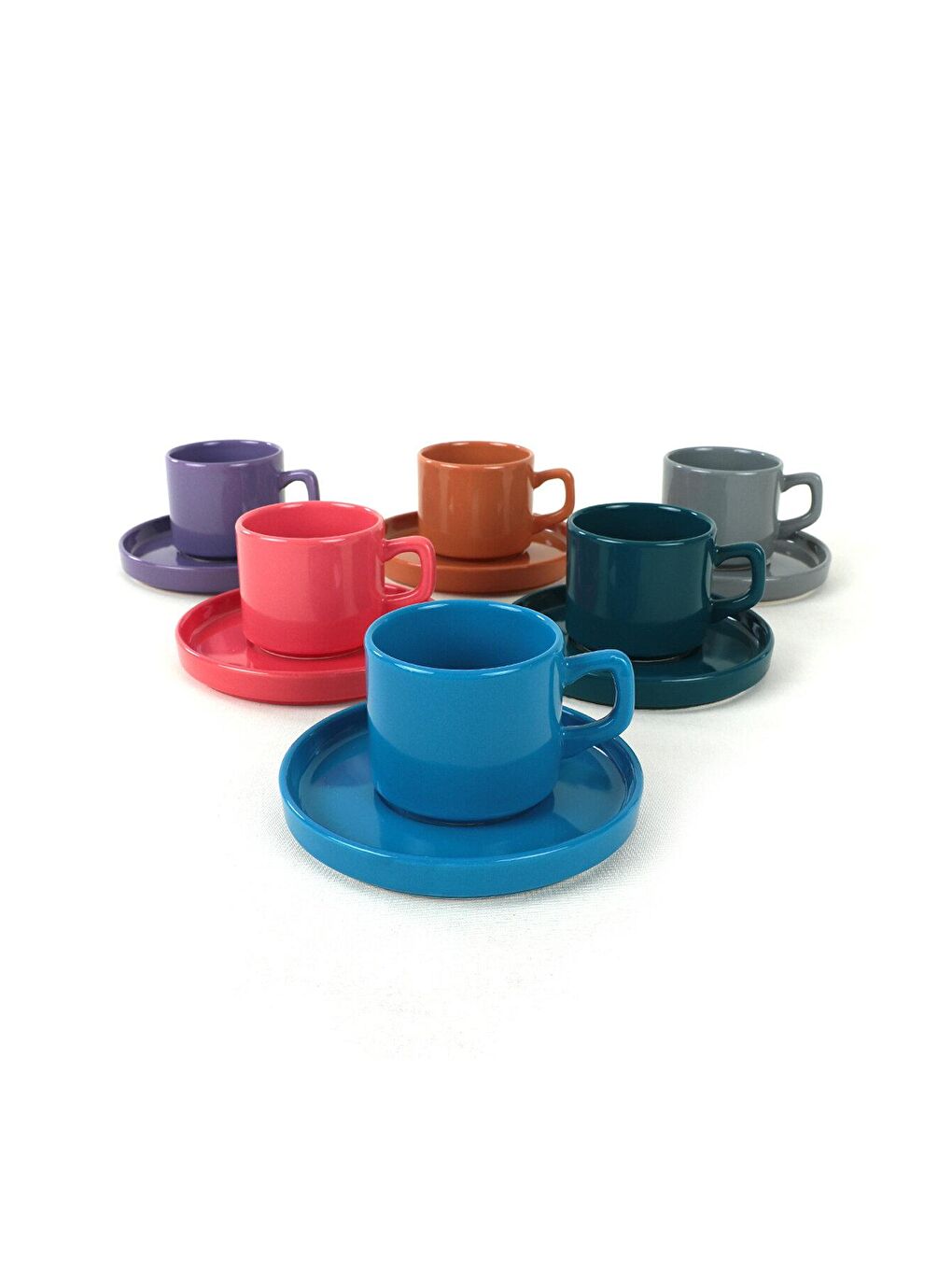 Keramika Karışık Mixed Stackable Çay Takımı 12 Parça 6 Kişilik - 1