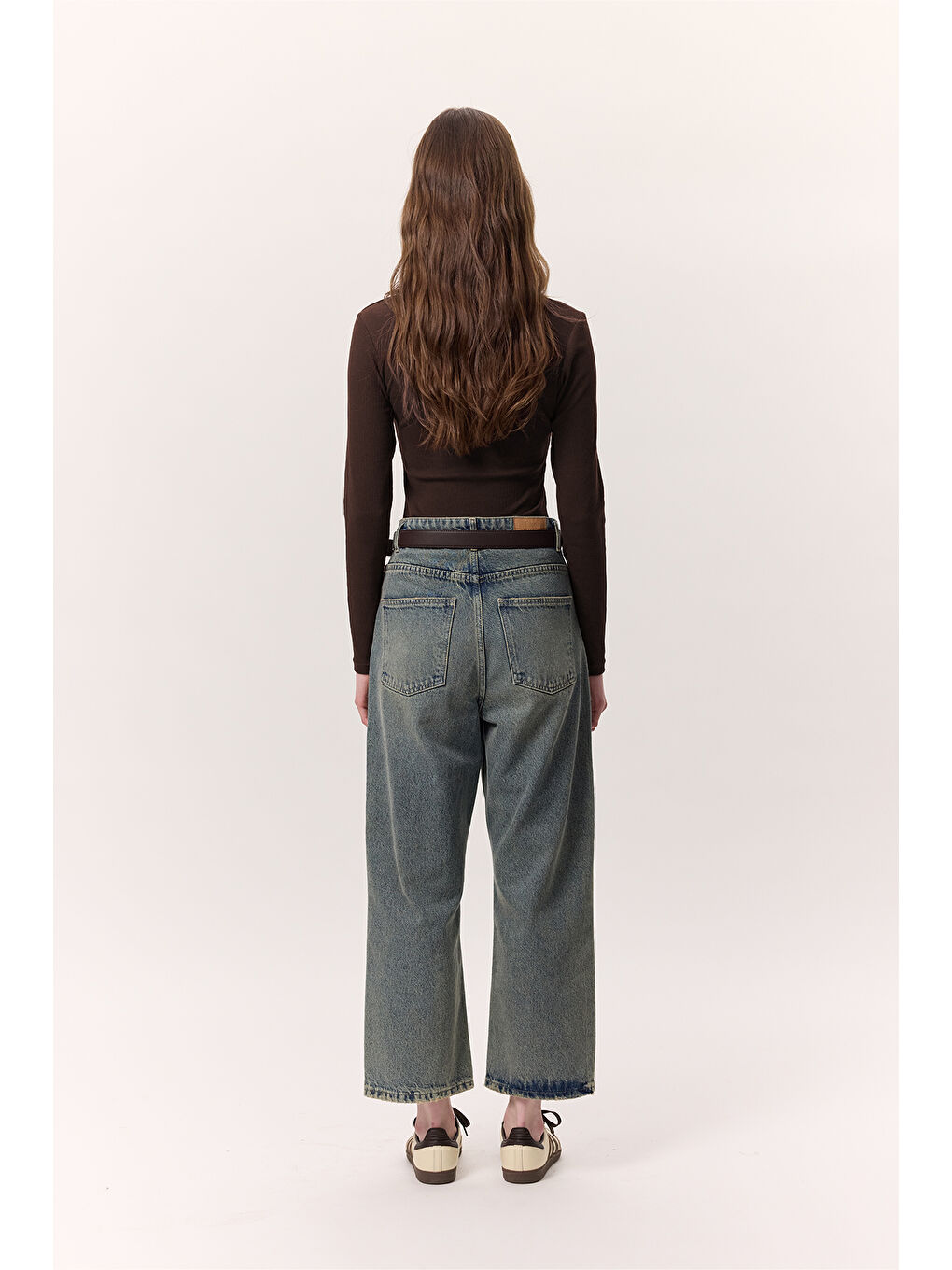 Kahverengi Uzun Kollu Yakası Çıtçıtlı Body Acı Kahve-7