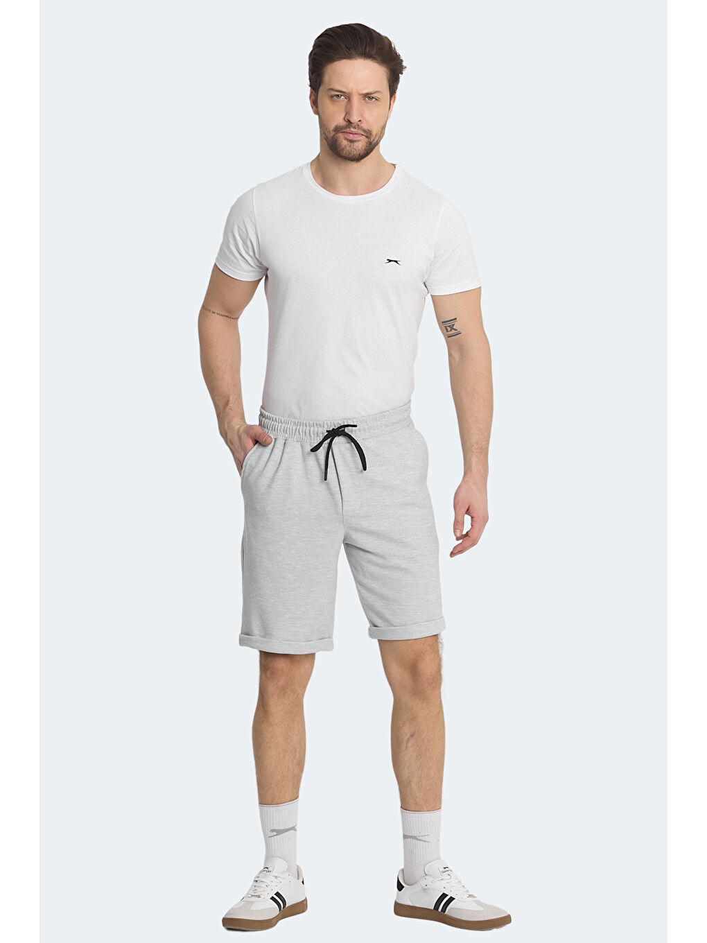 NOVA Erkek Cepli Gri Şort-3