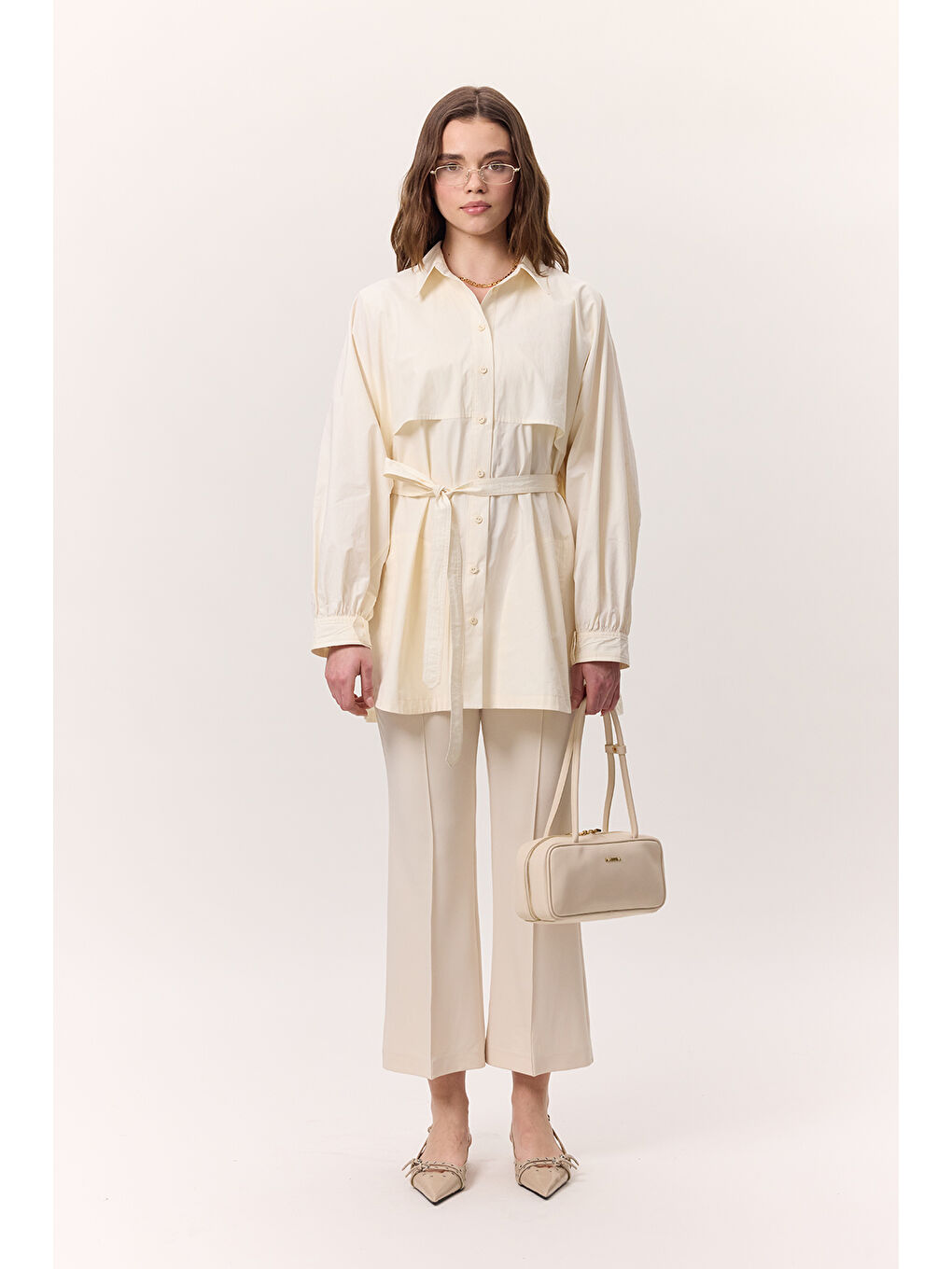 Sımona Bowling Çanta Bej-1