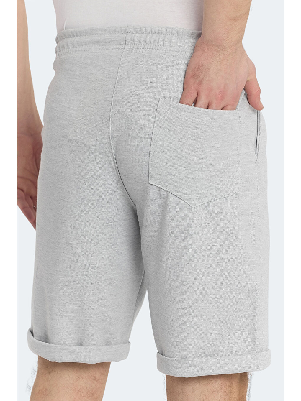 NOVA Erkek Cepli Gri Şort-5
