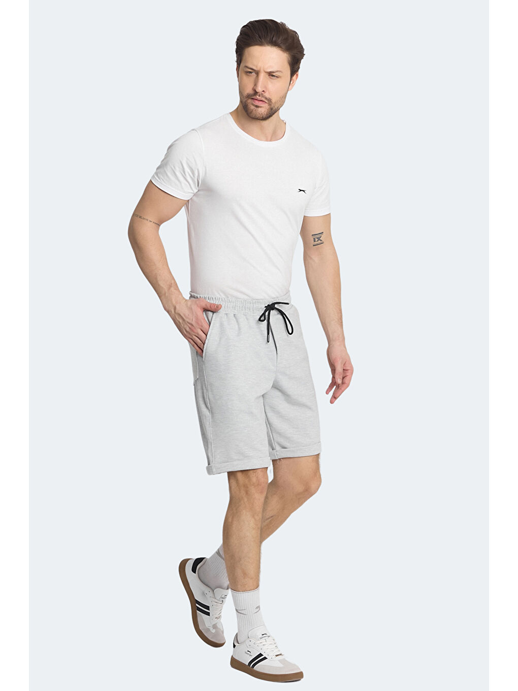 NOVA Erkek Cepli Gri Şort-6