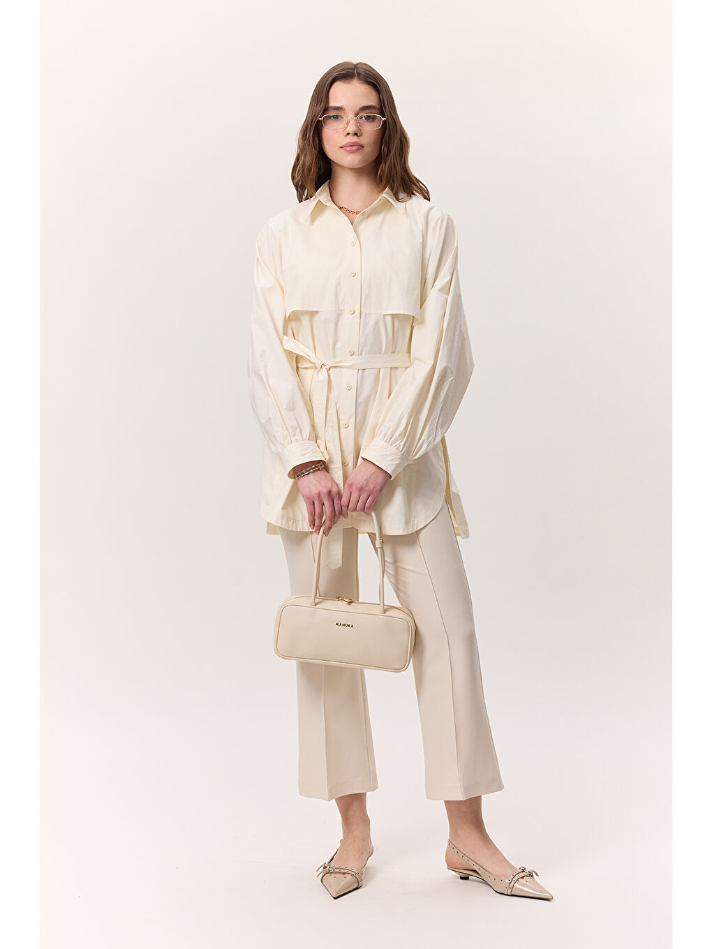 Sımona Bowling Çanta Bej-2