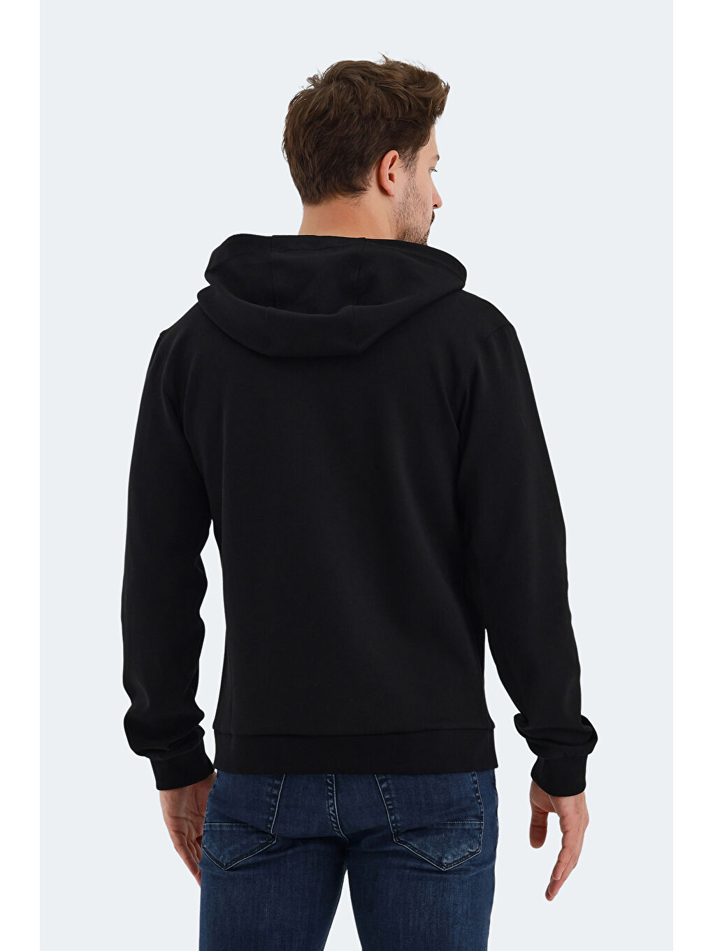 VENDA Erkek Fermuarlı Sweatshirt Siyah-1