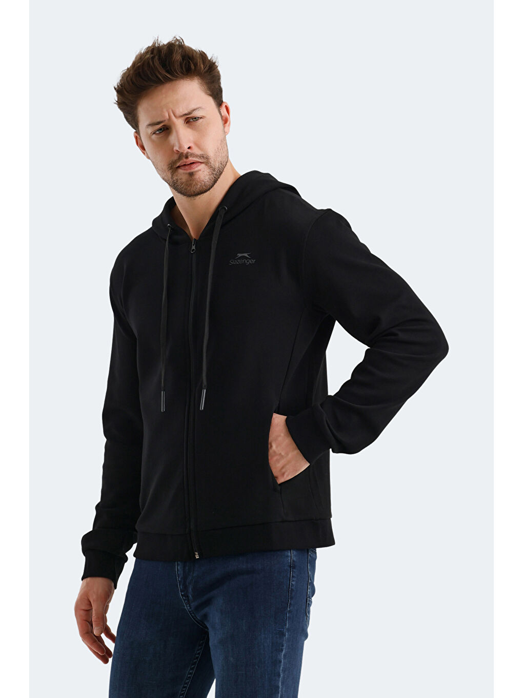 VENDA Erkek Fermuarlı Sweatshirt Siyah-4