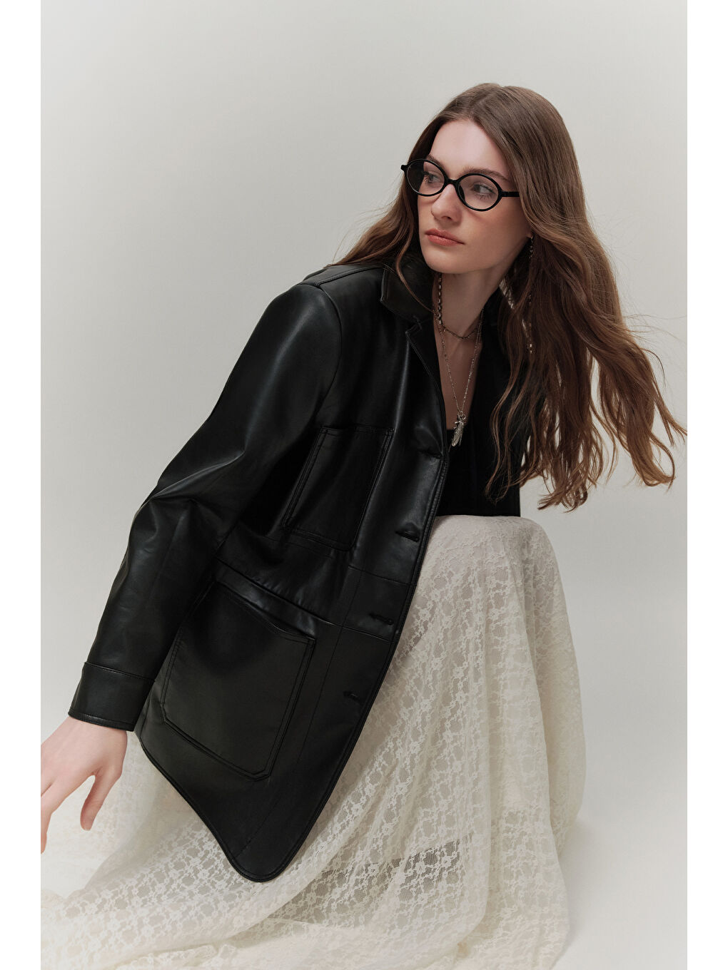 Retro Deri Ceket Siyah