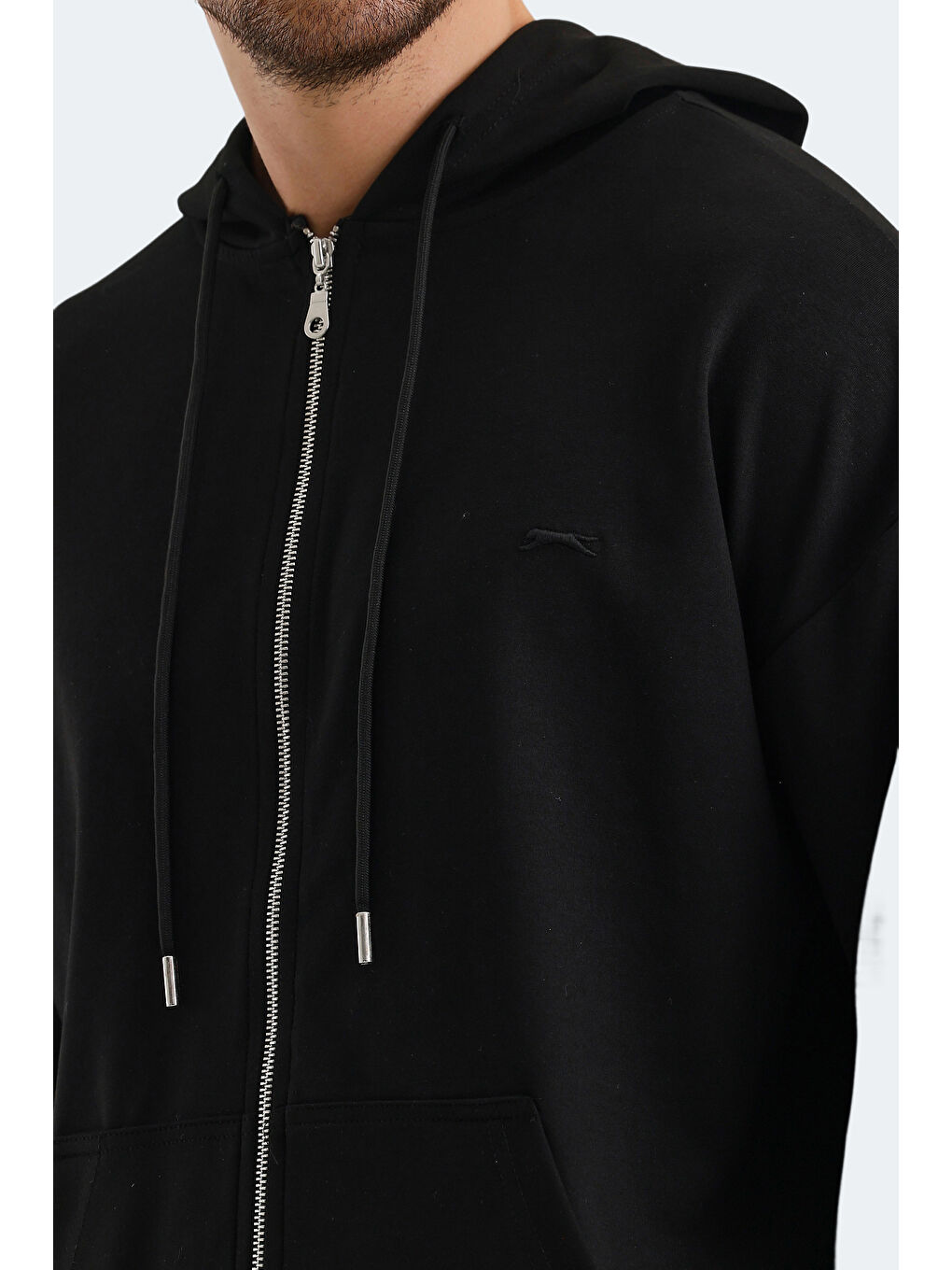 VALTER Erkek Fermuarlı Sweatshirt Siyah-4