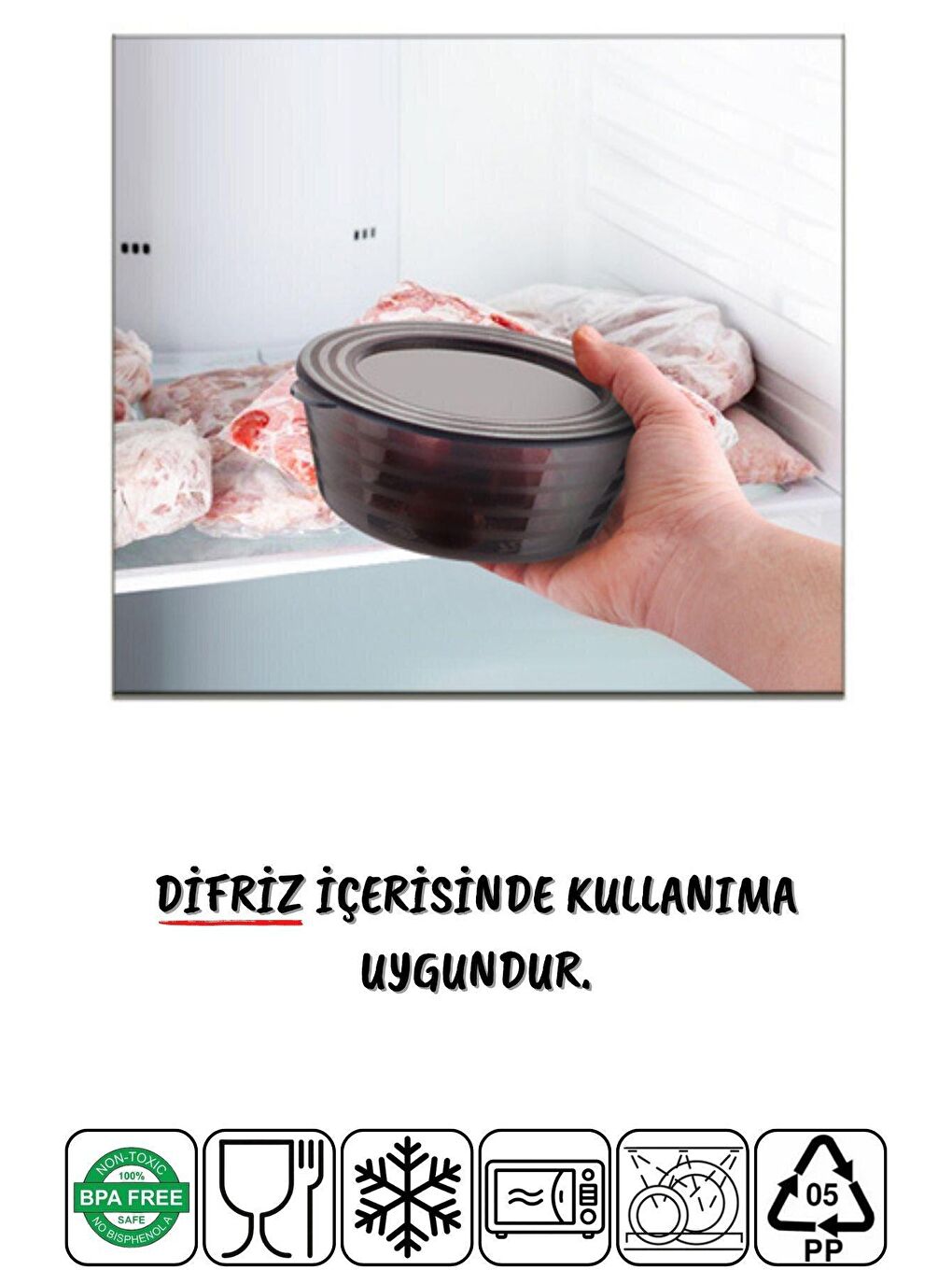 Nandy Home Karışık 12'li Set Arven Çok Amaçlı Saklama Kabı Mikrodalga-Difriz-Kahvaltılık vb. ŞEFFAF-ANTRASİT - 2