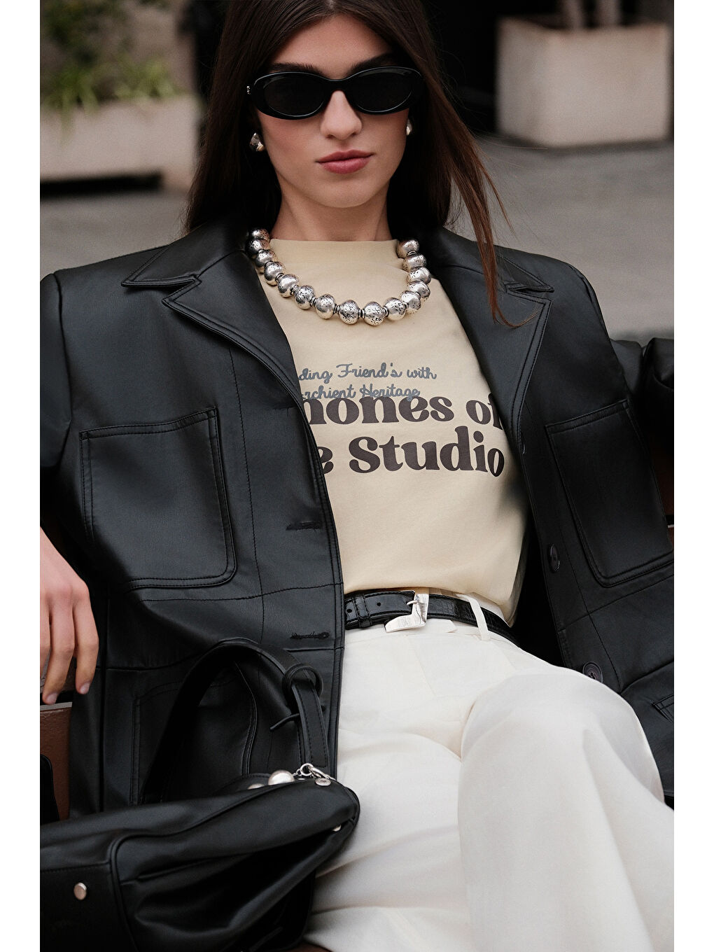 Retro Deri Ceket Siyah-2