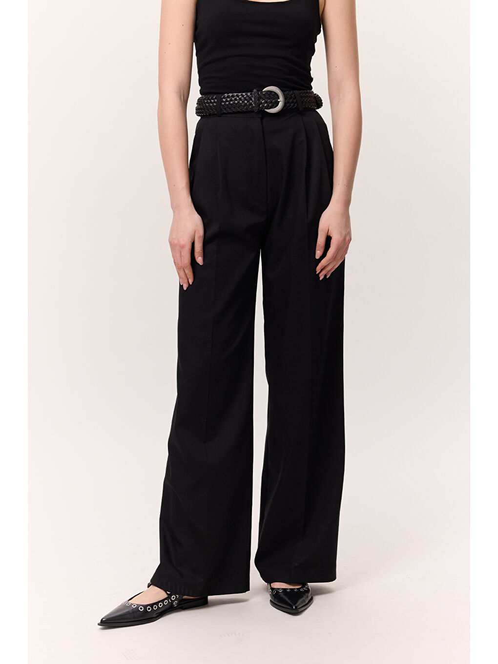 Geniş Paçalı Palazzo Pantolon Siyah-5