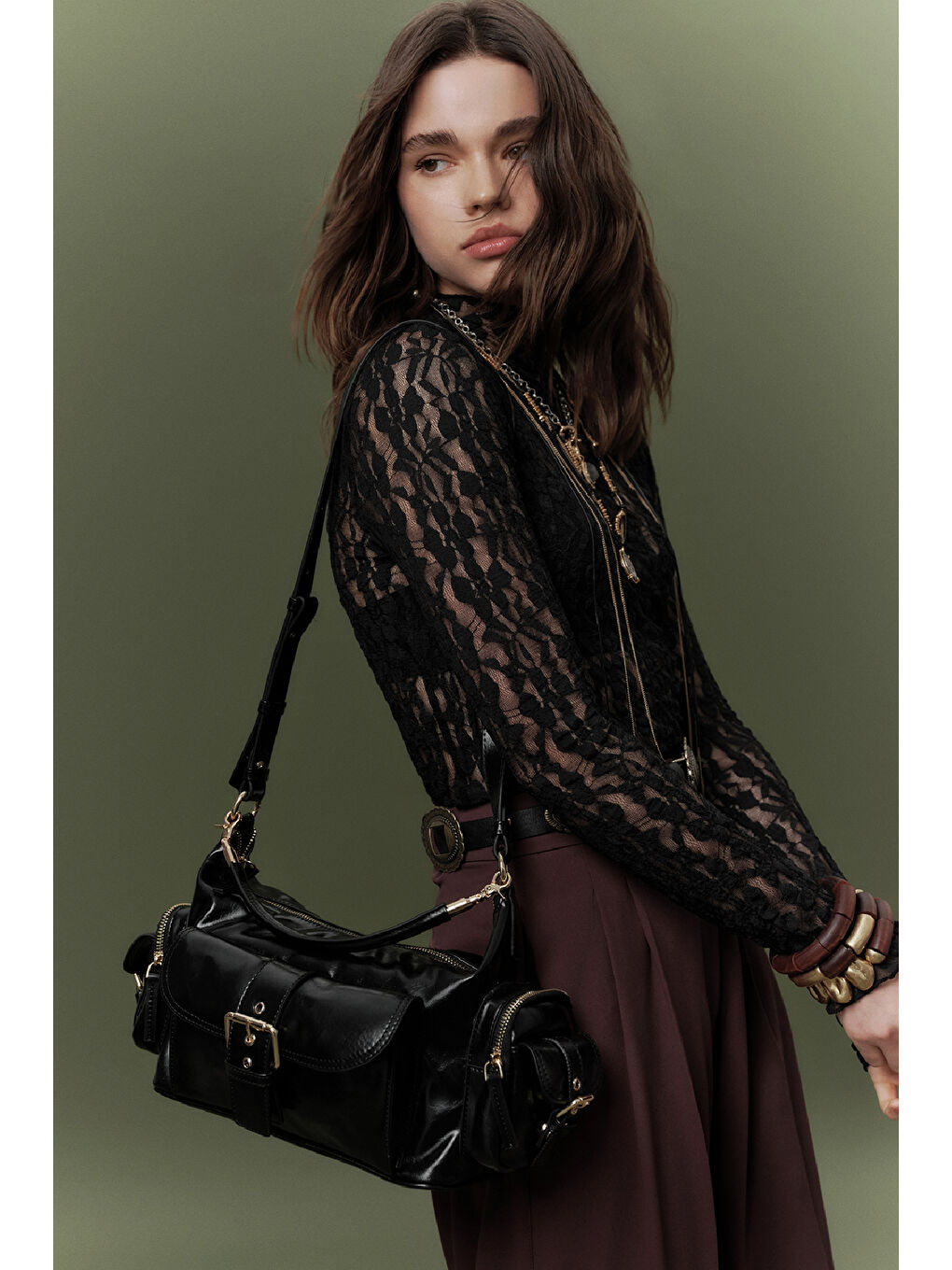 Mıca Tokalı Çanta Siyah