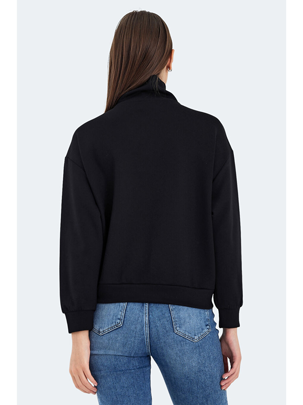 VIDAL Oversize Kadın Siyah Sweatshirt-1