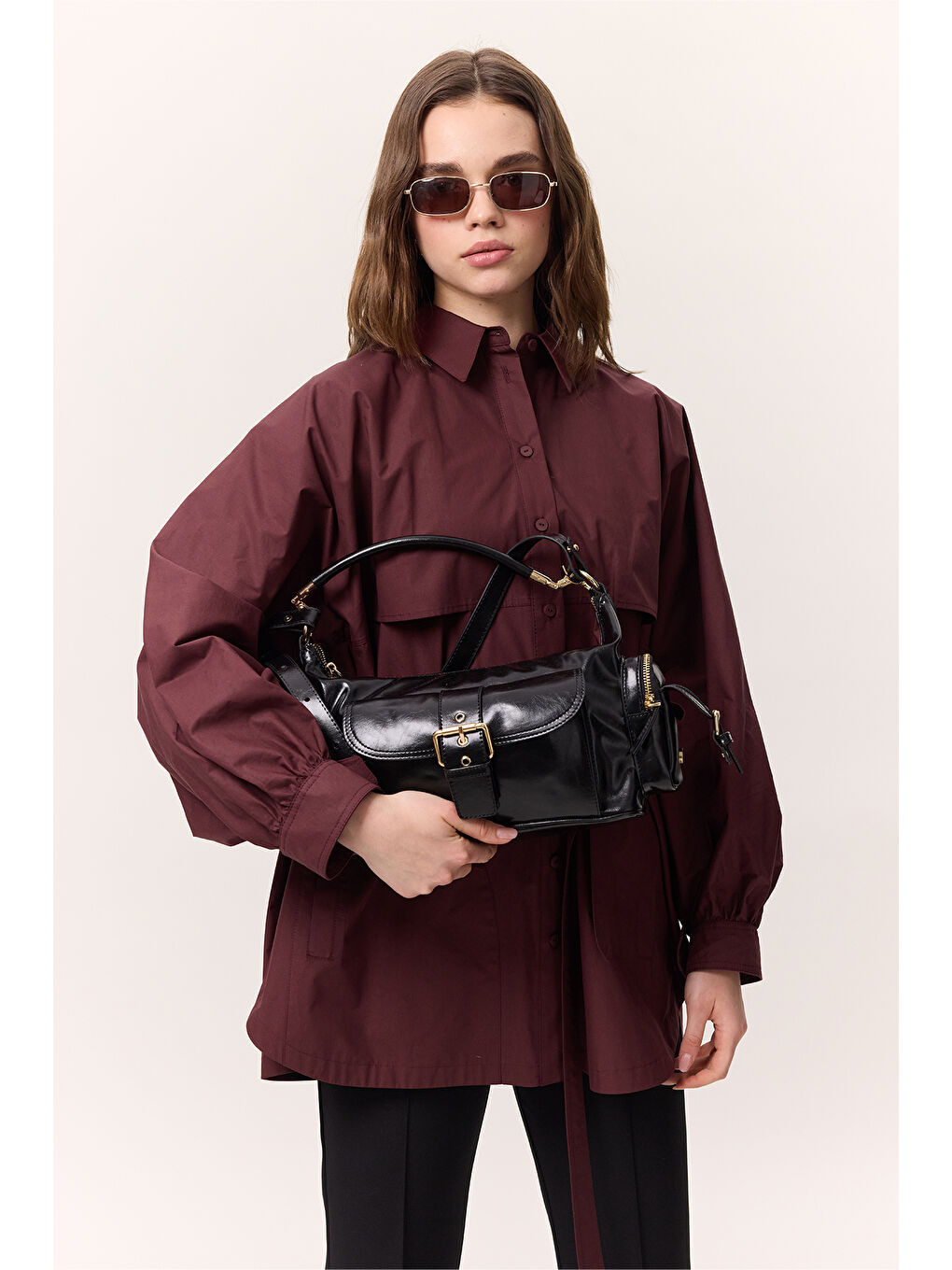 Mıca Tokalı Çanta Siyah-3