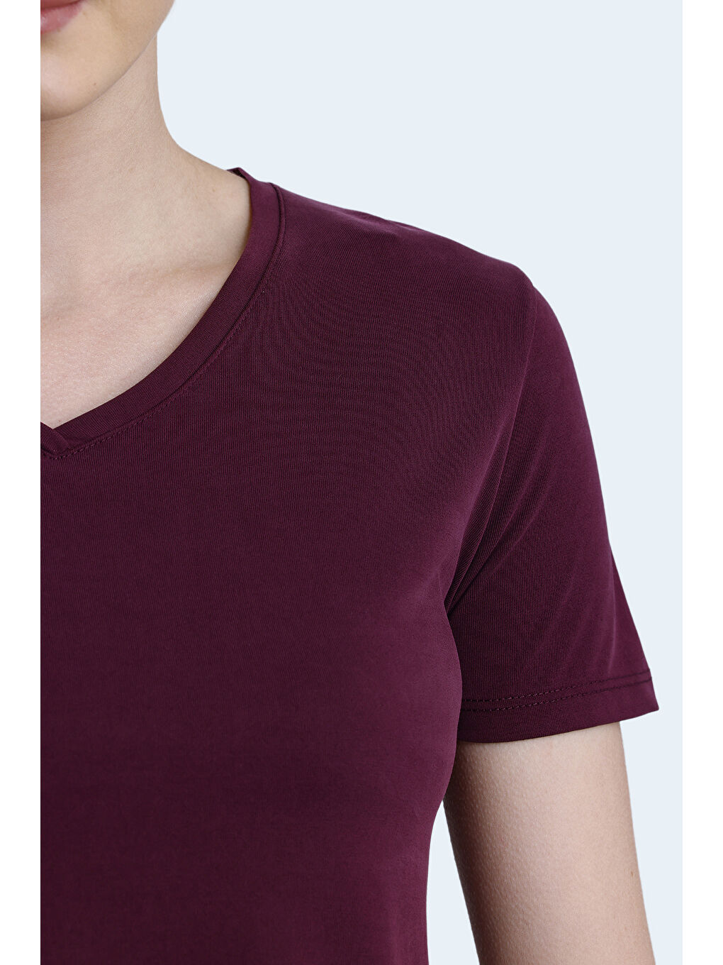 PERICAS Kadın Mürdüm Tişört-4