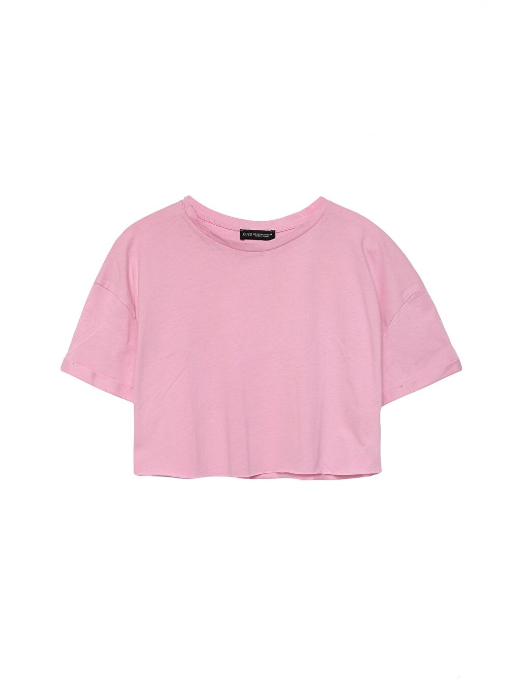 QUZU Pembe Crop Tişört Pembe - 1