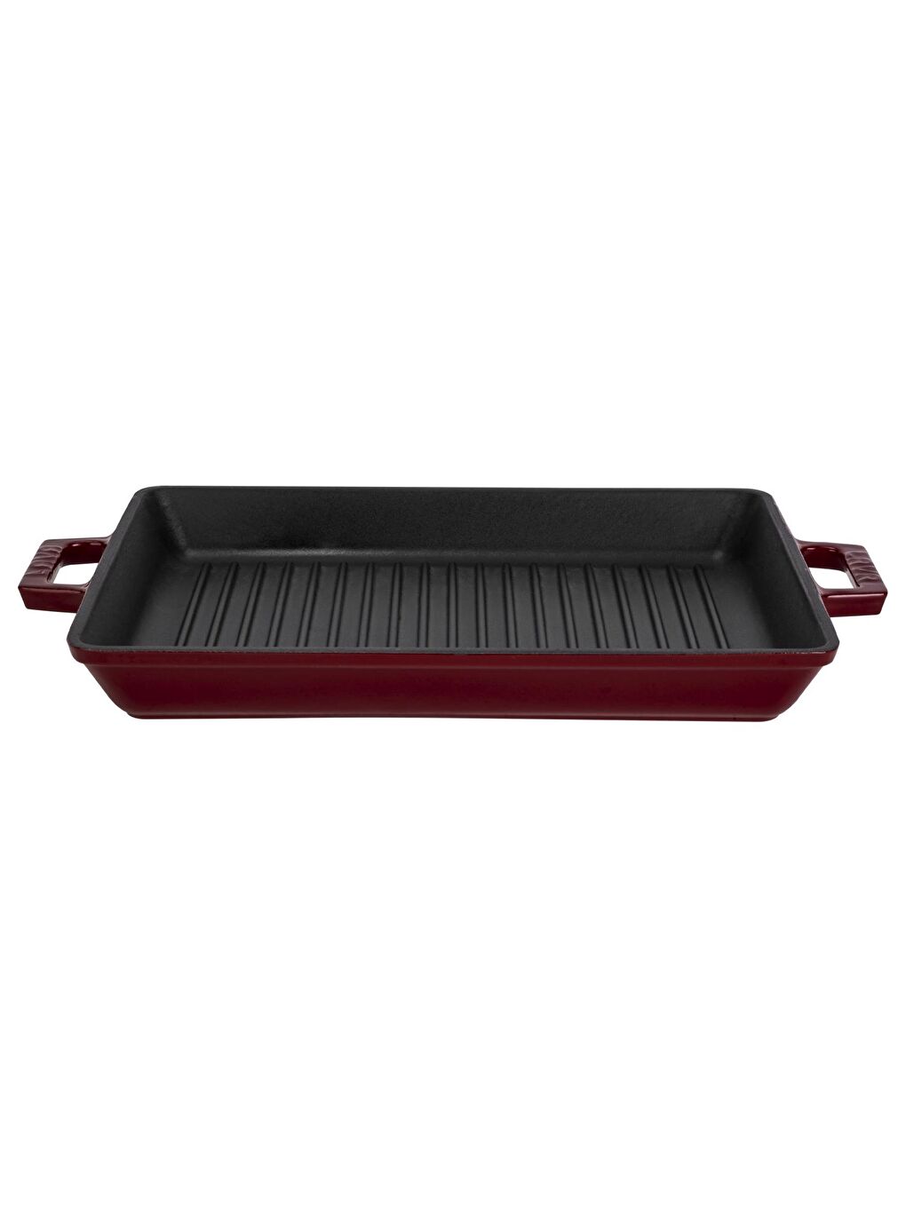 Bordo Dikdörtgen Izgara Tavası Döküm Demir Yekpare Çift Kulplu Ölçü 26x32cm.