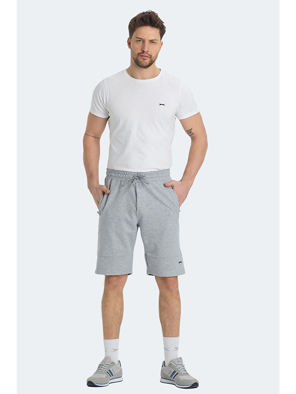 NORA Erkek Cepli Gri Şort-6