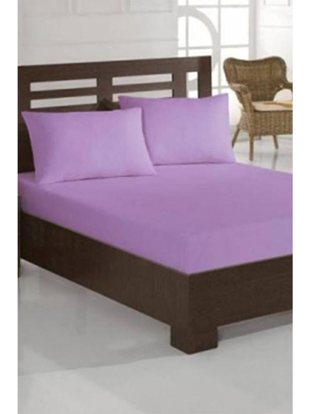 Penye Tek Kişilik Lastikli Çarşaf Lila