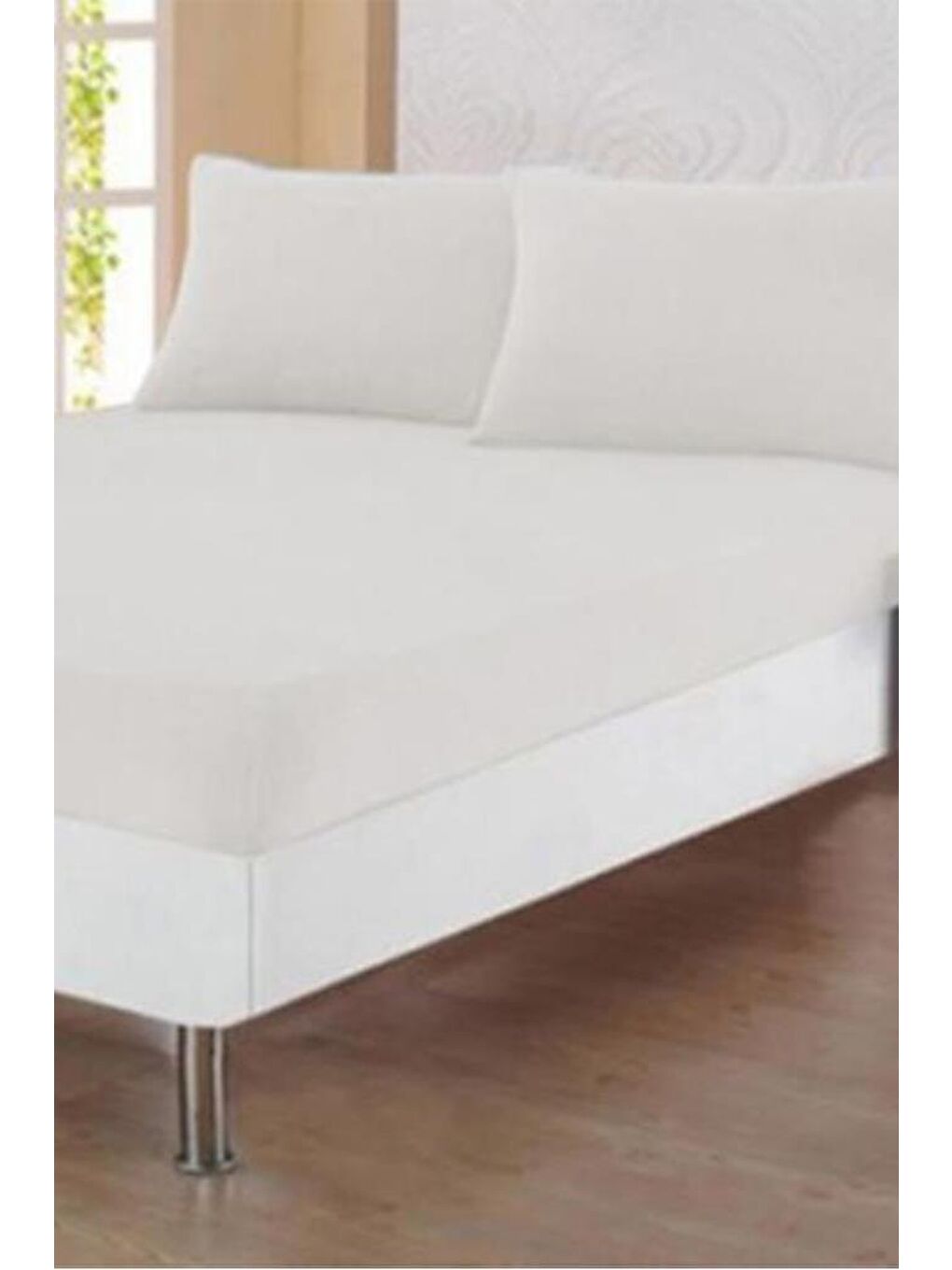 Karışık Penye Çift Kişilik Lastikli Çarşaf Beyaz