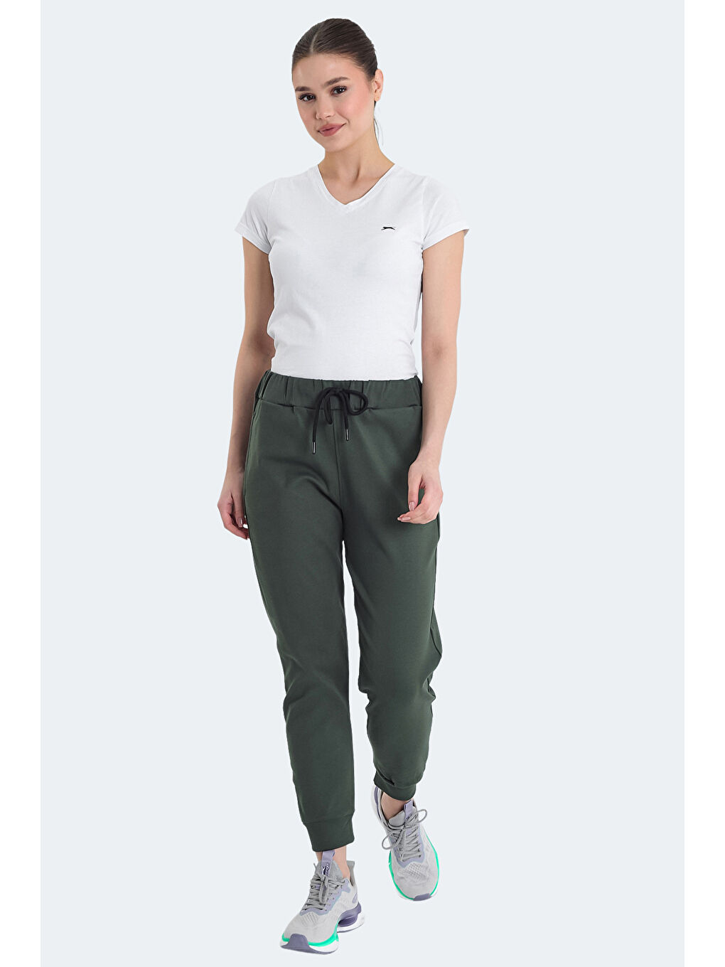 VETERAN RBN Kadın Cepli Haki Eşofman Altı-5