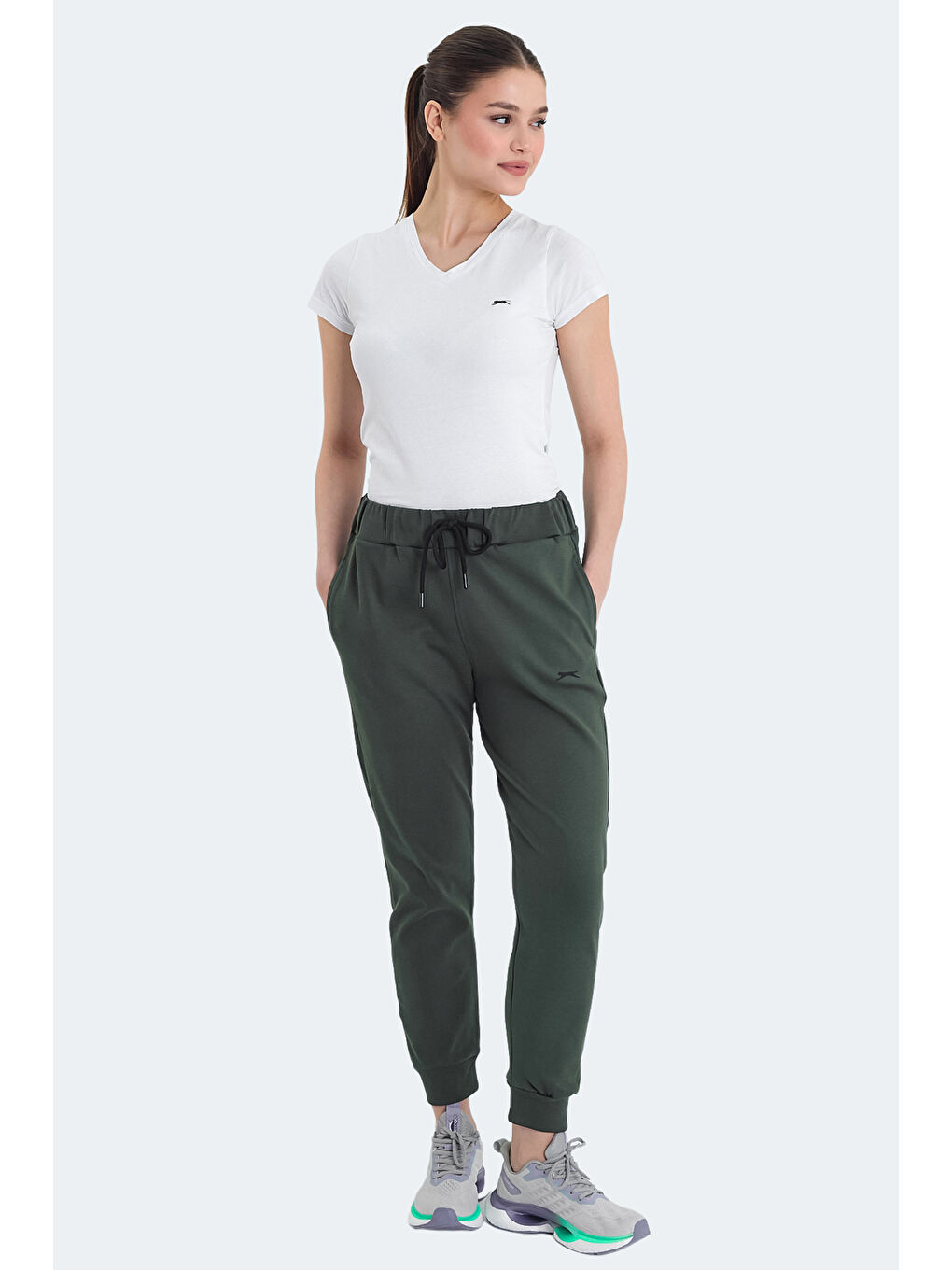 VETERAN RBN Kadın Cepli Haki Eşofman Altı-6