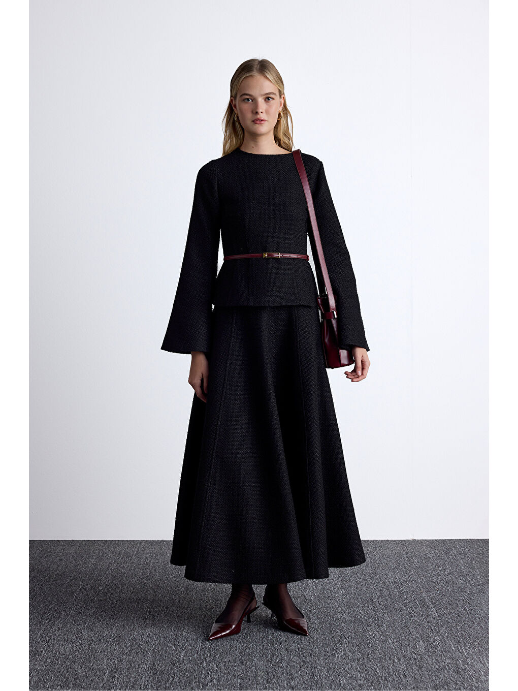 Volanlı Tüvit Etek Siyah-5