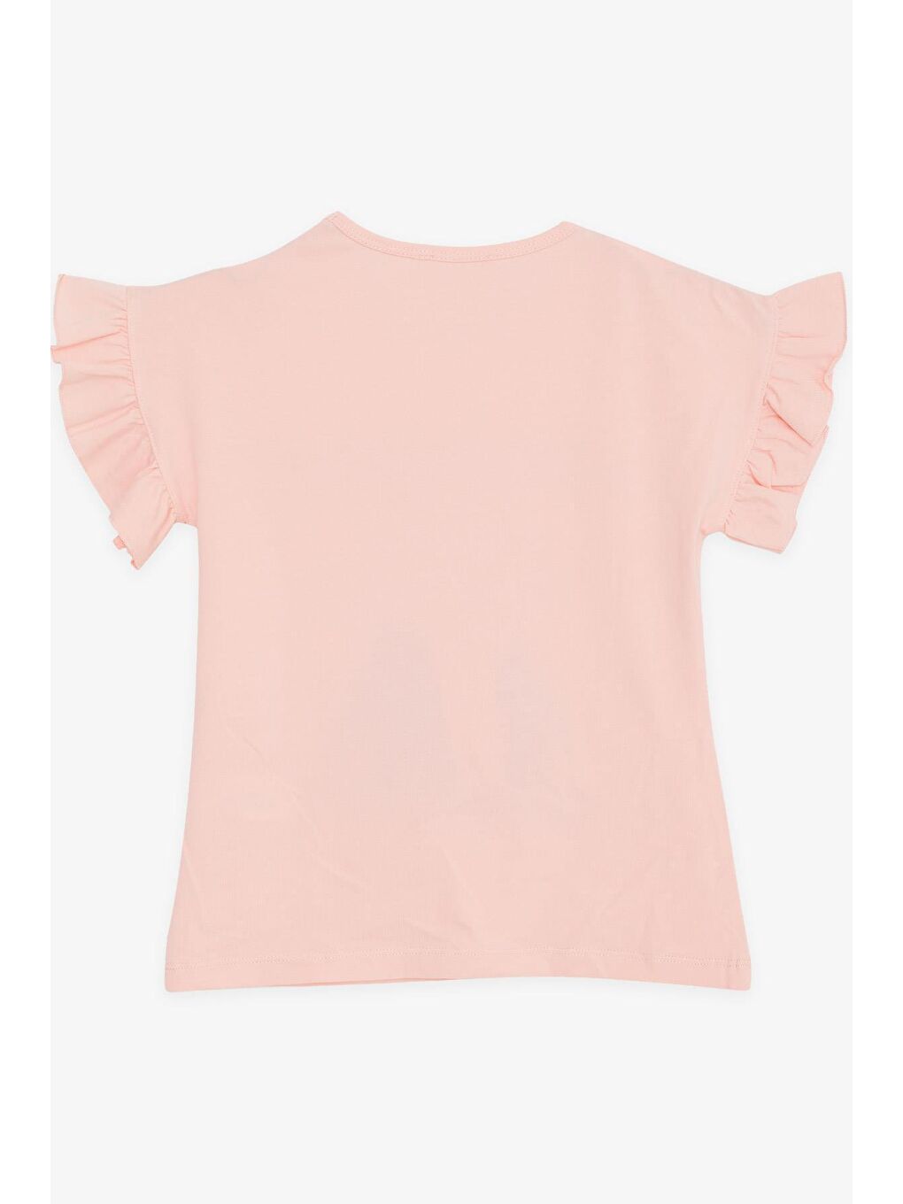 Pembe Kız Çocuk Tişört Pullu Şapkalı Kız Baskılı Somon (8-12 Yaş)-1