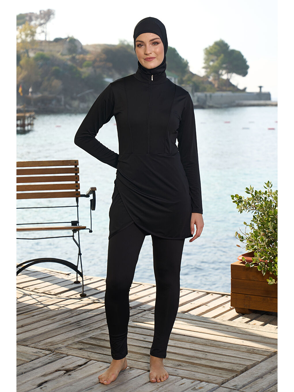 Elastanlı Tam Kapalı Tesettür Mayo 25955 Siyah