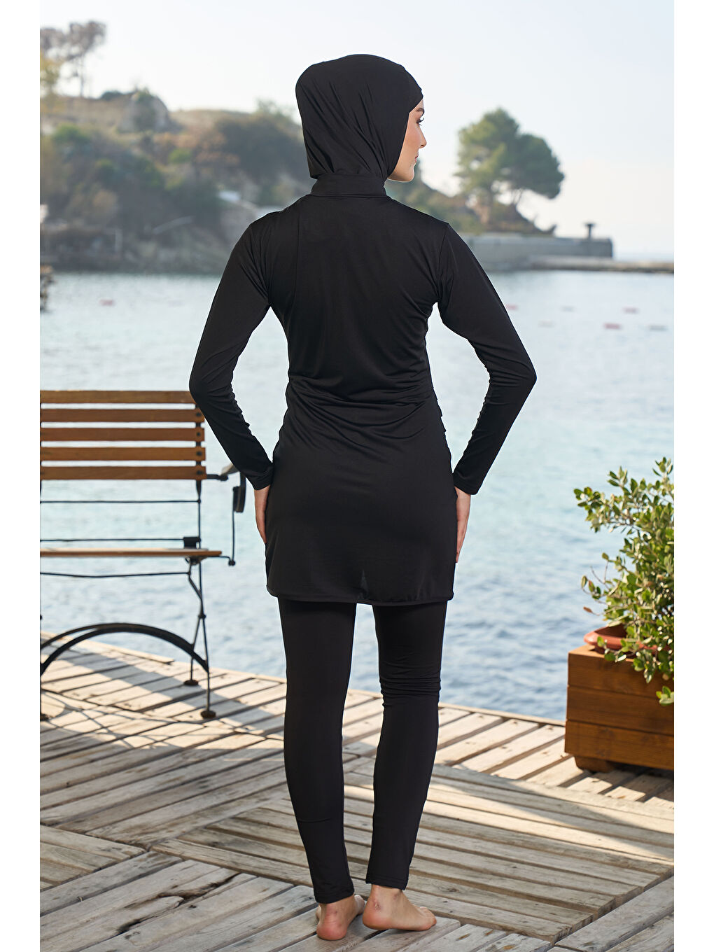 Elastanlı Tam Kapalı Tesettür Mayo 25955 Siyah-2
