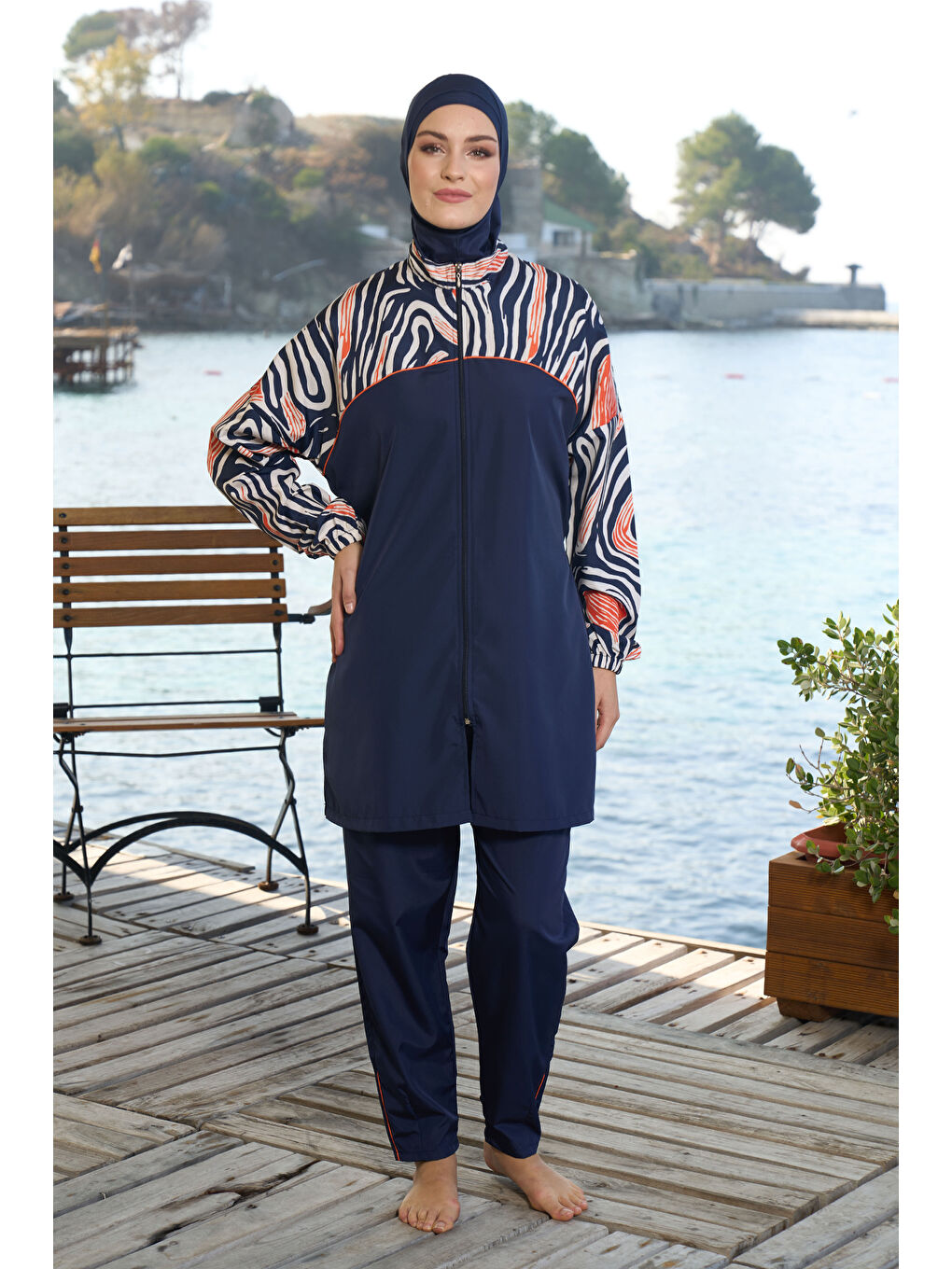 Paraşüt Tam Kapalı Tesettür Mayo 25962 Lacivert-1