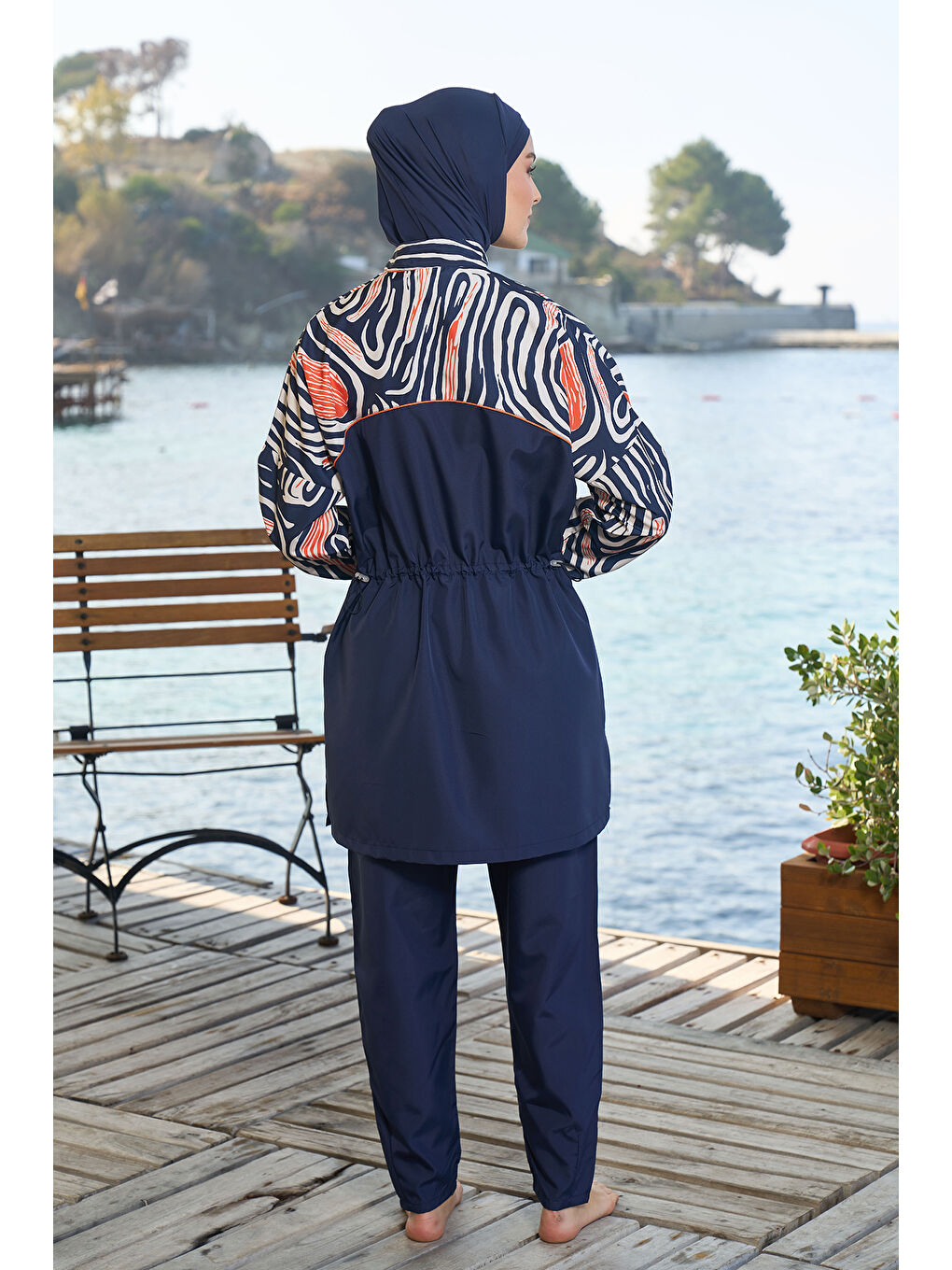 Paraşüt Tam Kapalı Tesettür Mayo 25962 Lacivert-2