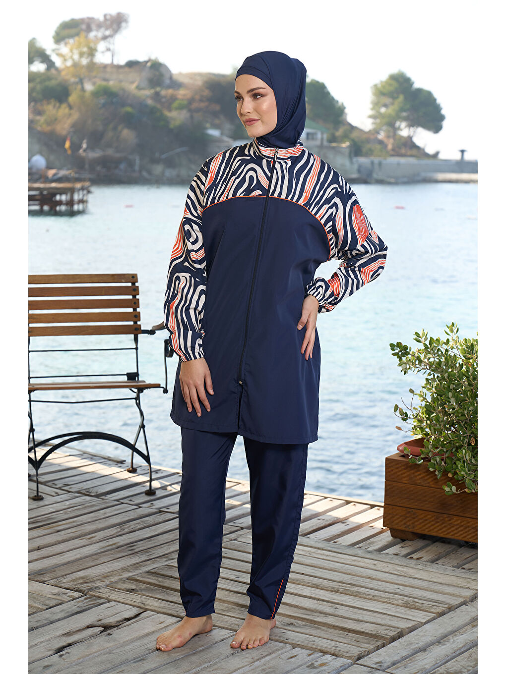 Paraşüt Tam Kapalı Tesettür Mayo 25962 Lacivert-4