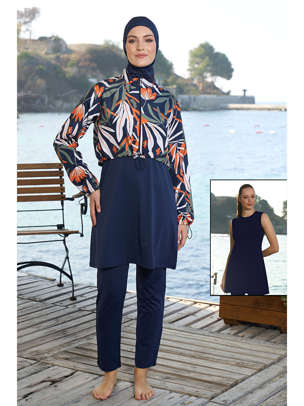 Tam Kapalı Tesettür Mayo 25970 Lacivert